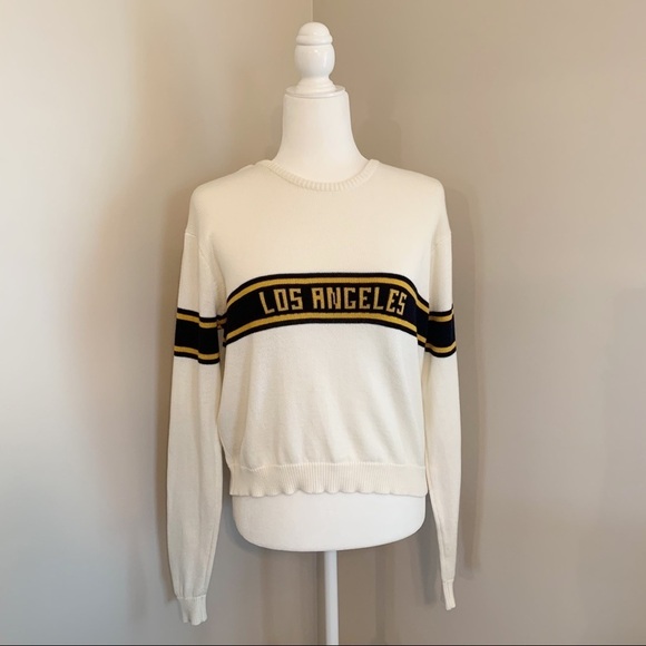 Brandy Melville Sweaters - SOLD! Brandy Melville Women’s One Size White Los Angeles Knit Collegiate Sweater